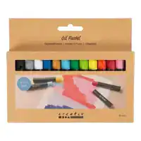OLIEPASTELS, L: 7 CM, DIKTE 11 MM, STANDAARDKLEUREN, 12 STUK
