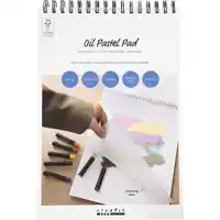 PAD VOOR OLIEPASTELS, A4, VEL 210X297 MM, 300 GR, WIT, 15 VE