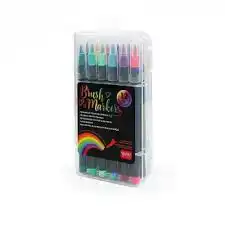 BRUSH MARKERS BRIGHT COLOURS SET 12