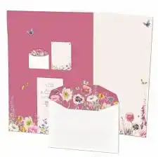 BRIEFPAPIER MET ENVELOPPEN: WILD FLOWER FIELD, JANNEKE BRINK