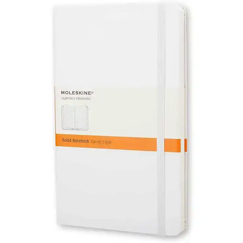 MOLESKINE WHITE POCKET RULED NOTEBOOK HARD