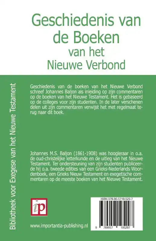GESCHIEDENIS VAN DE BOEKEN VAN HET NIEUWE VERBOND