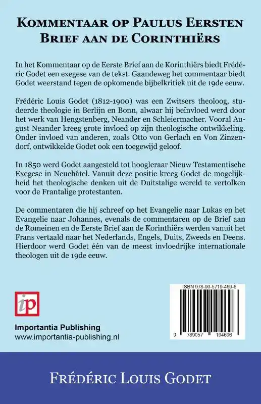 KOMMENTAAR OP PAULUS EERSTEN BRIEF AAN DE CORINTHIERS