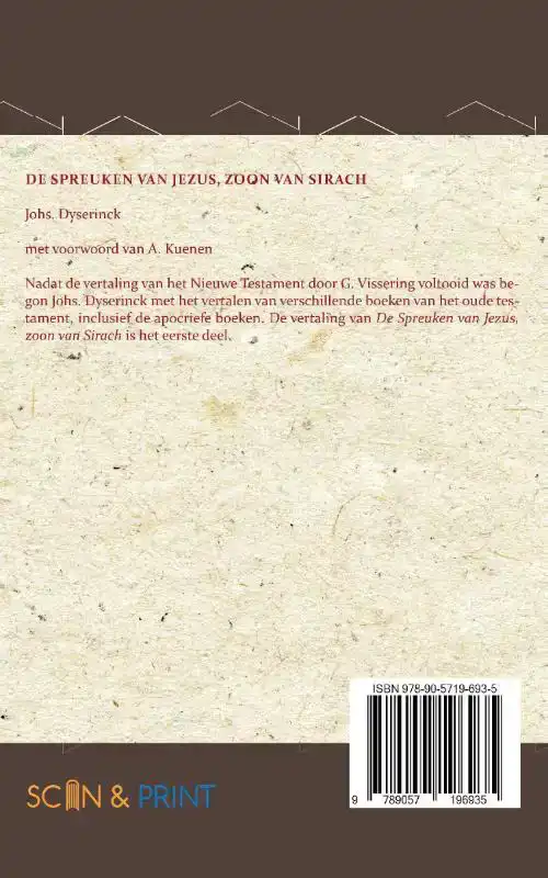 DE SPREUKEN VAN JEZUS, DE ZOON VAN SIRACH