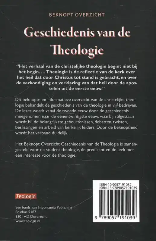 GESCHIEDENIS VAN DE THEOLOGIE