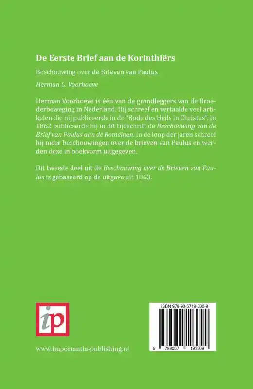 DE EERSTE BRIEF AAN DE KORINTHIERS