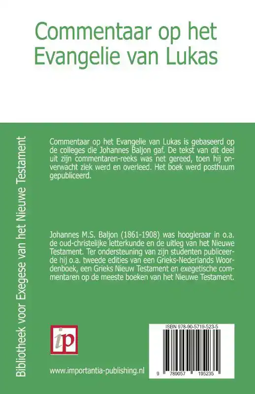 COMMENTAAR OP HET EVANGELIE VAN LUKAS