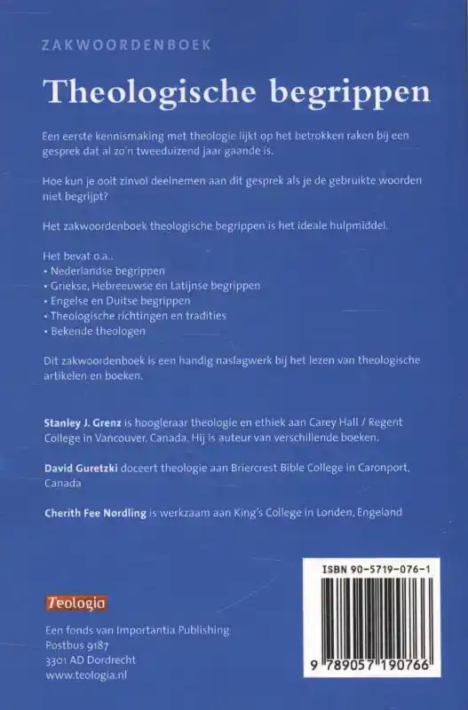 ZAKWOORDENBOEK THEOLOGISCHE BEGRIPPEN