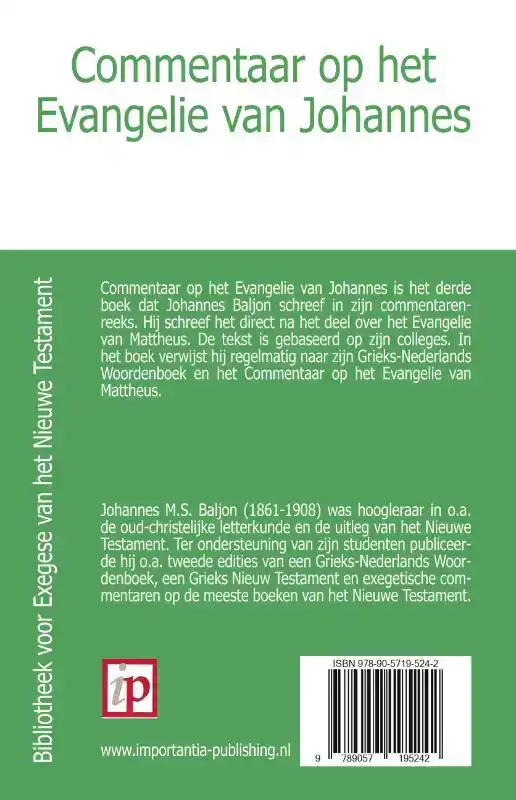COMMENTAAR OP HET EVANGELIE VAN JOHANNES
