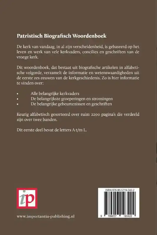 PATRISTISCH BIOGRAFISCH WOORDENBOEK