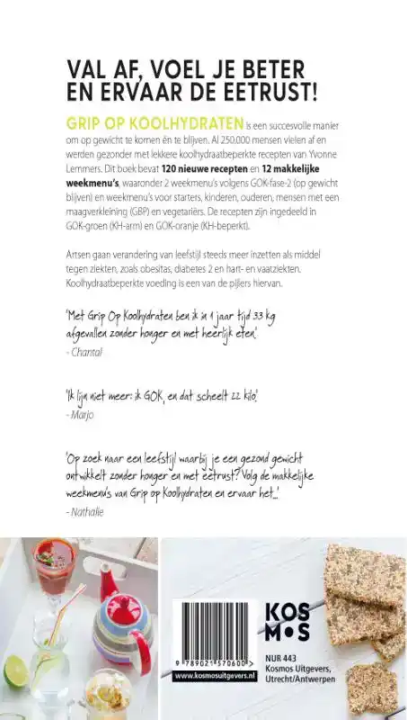 GRIP OP KOOLHYDRATEN DAGMENU'S, RECEPTEN EN RICHTLIJNEN