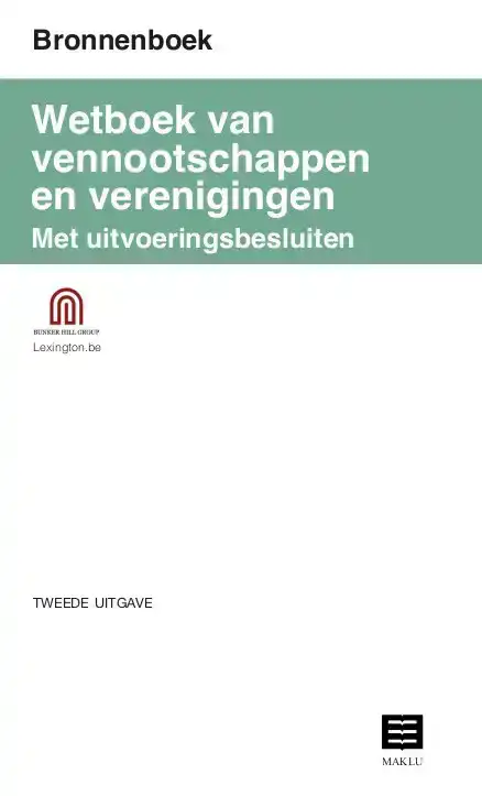 BRONNENBOEK WETBOEK VENNOOTSCHAPPEN EN VERENIGINGEN MET UITV