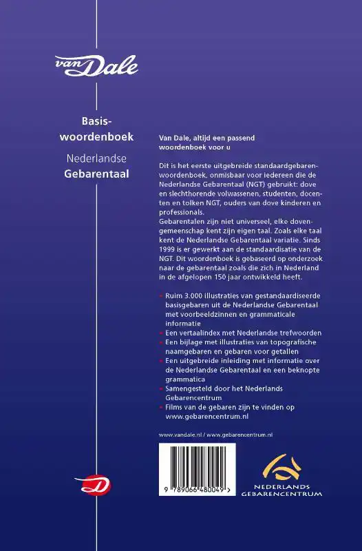 VAN DALE BASISWOORDENBOEK NEDERLANDSE GEBARENTAAL