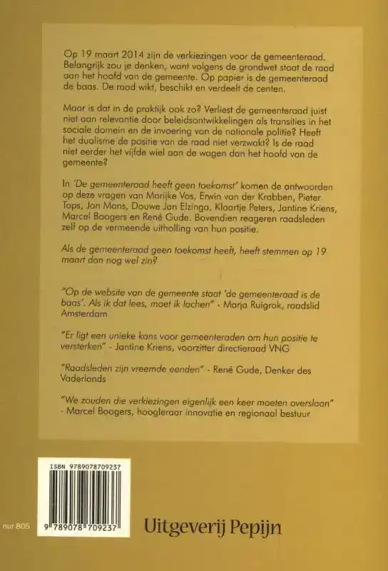 DE GEMEENTERAAD HEEFT GEEN TOEKOMST