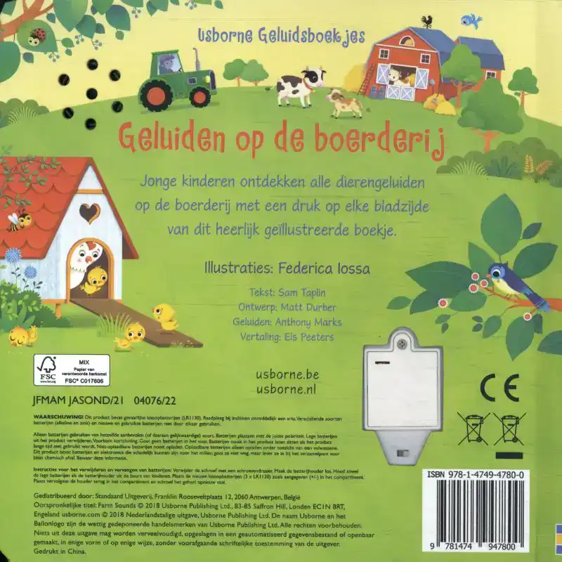 USBORNE GELUIDSBOEKJES. GELUIDEN OP DE BOERDERIJ