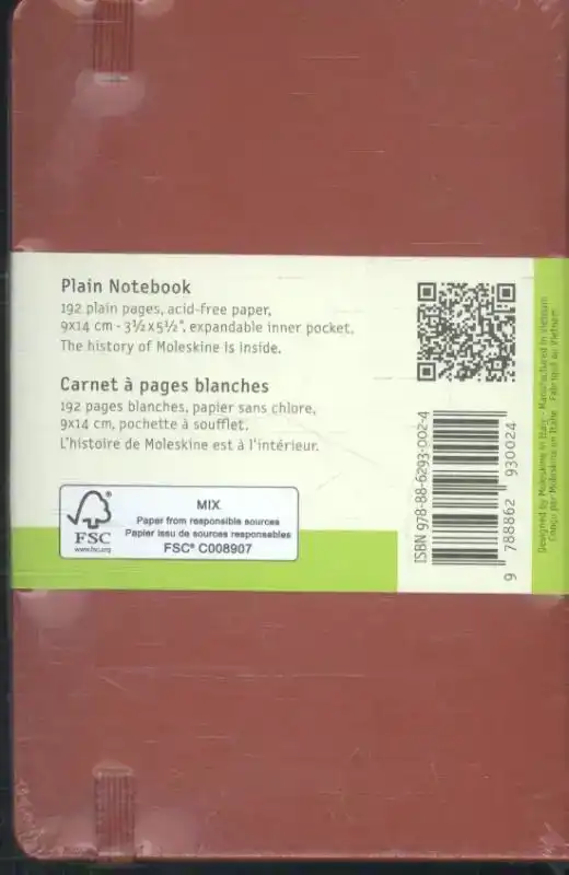 NOTITIEBOEK MOLESKINE POCKET 90X140MM