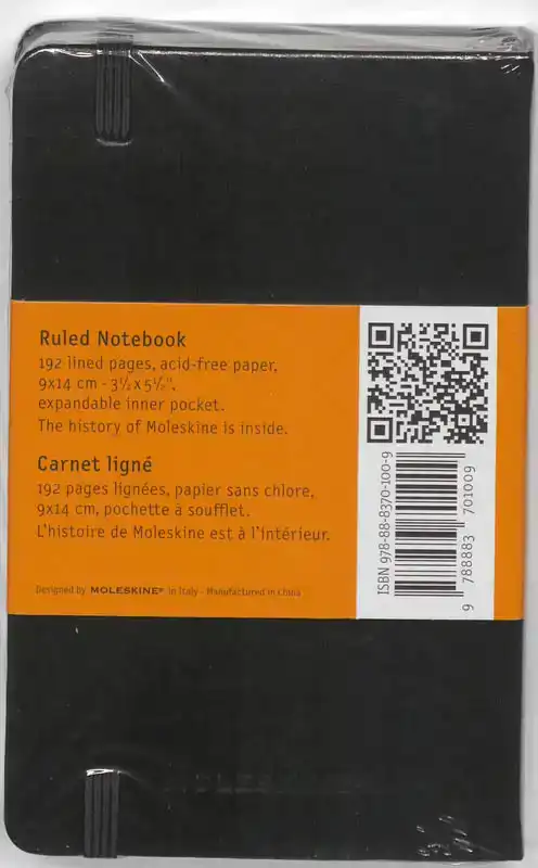 NOTITIEBOEK MOLESKINE POCKET 90X140