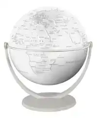 GLOBE 15 CM POL. WIT GESTILEERD DRAAI & KANTEL