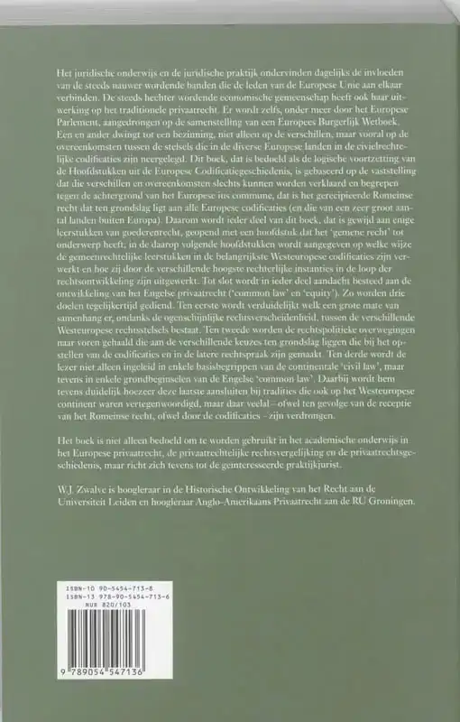 HOOFDSTUKKEN UIT DE GESCHIEDENIS VAN HET EUROPESE PRIVAATREC