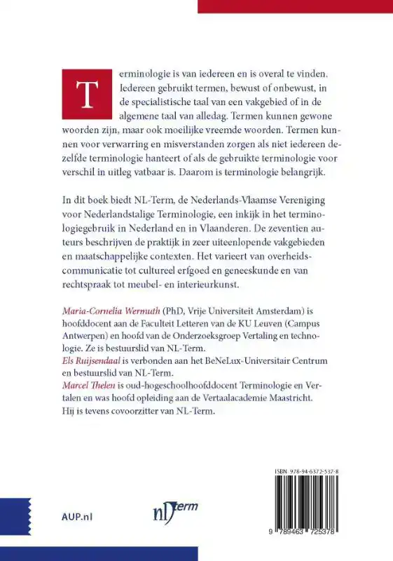 NEDERLANDSTALIGE TERMINOLOGIE IN DE PRAKTIJK
