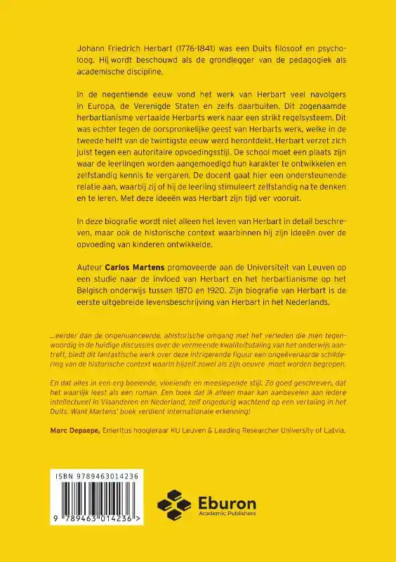 JOHANN FRIEDRICH HERBART, GRONDLEGGER VAN DE PEDAGOGIEK