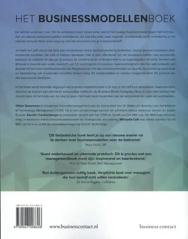 HET BUSINESSMODELLENBOEK