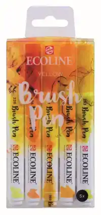 BRUSHPEN TALENS ECOLINE SET-GEEL ASS