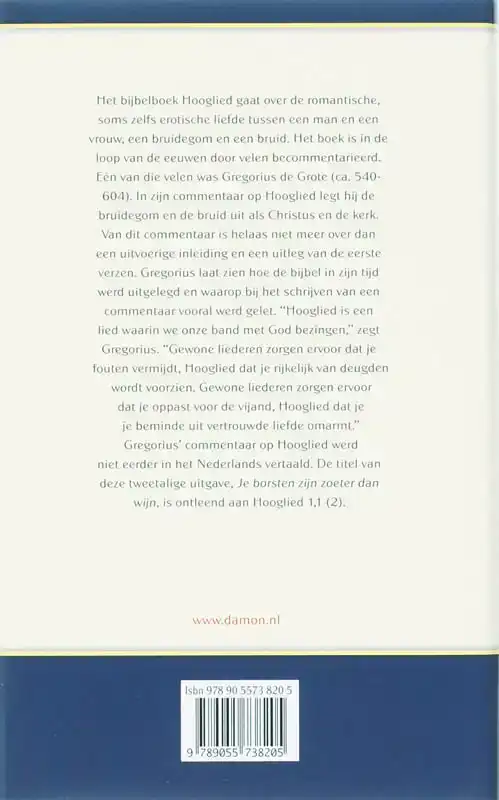 JE BORSTEN ZIJN ZOETER DAN WIJN (EXPOSITIO DE CANTICUM CANTI