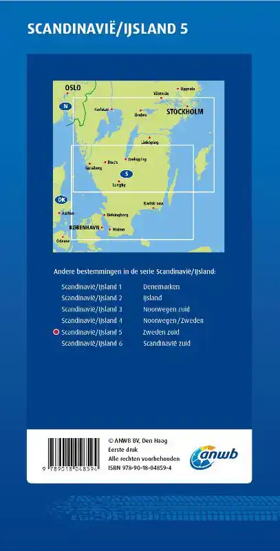 ANWB WEGENKAART SCANDINAVIE/IJSLAND 5. ZWEDEN-ZUID