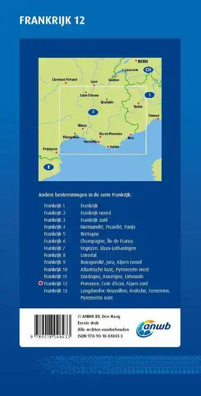 ANWB WEGENKAART FRANKRIJK 12. PROVENCE/COTE D'AZUR/ALPEN ZUI
