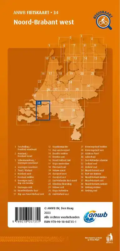 FIETSKAART NOORD-BRABANT WEST 1:66.666