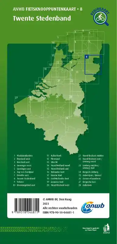 FIETSKNOOPPUNTENKAART TWENTE STEDENBAND 1:100.000