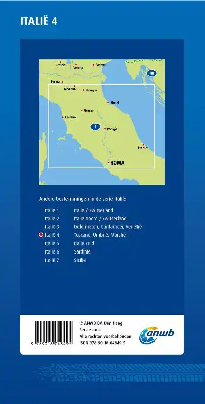 ANWB*WEGENKAART ITALIE 4. TOSCANE/UMBRIE/MARCHE