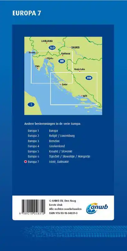 ANWB*WEGENKAART EUROPA 7. ISTRIE/DALMATIE