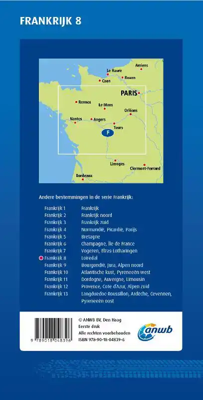 ANWB WEGENKAART FRANKRIJK 8. LOIREDAL