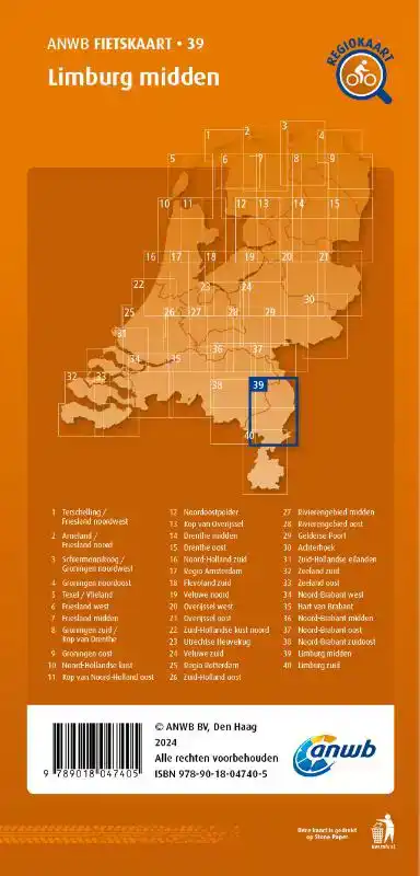 FIETSKAART LIMBURG MIDDEN 1:66.666