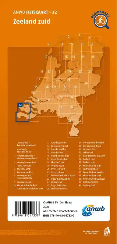 FIETSKAART ZEELAND ZUID 1:66.666