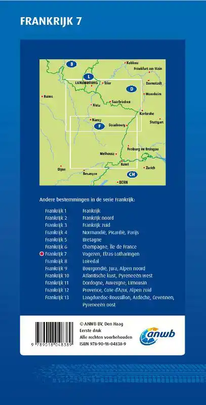 ANWB*WEGENKAART FRANKRIJK 7. VOGEZEN/ELZAS-LOTHARINGEN