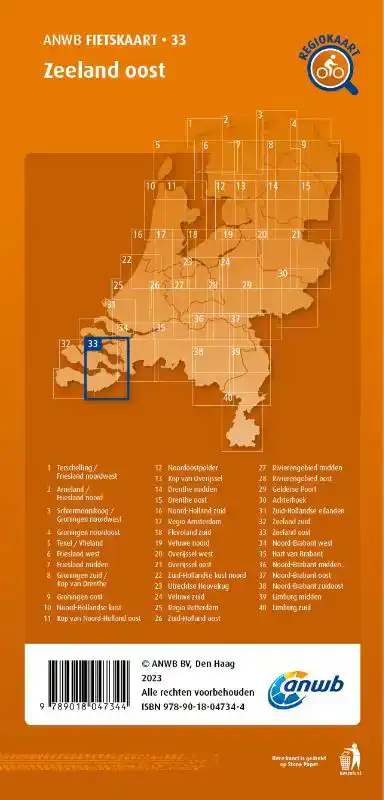 FIETSKAART ZEELAND OOST 1:66.666