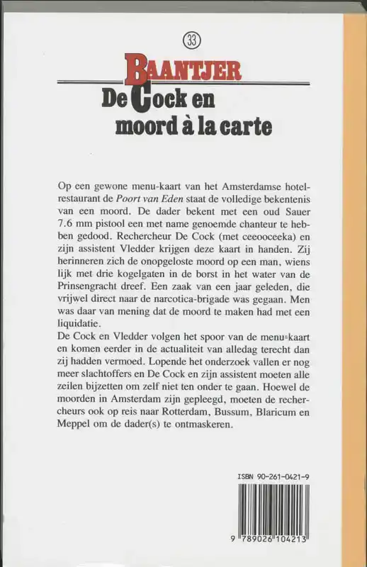 DE COCK EN MOORD A LA CARTE