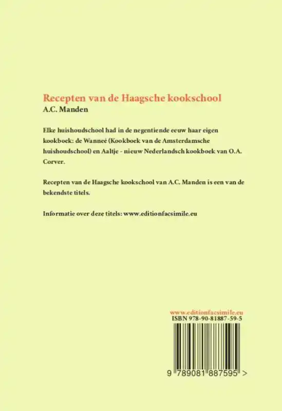 RECEPTEN VAN DE HAAGSCHE KOOKSCHOOL