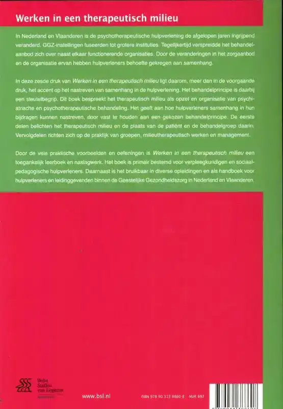 WERKEN IN EEN THERAPEUTISCH MILIEU