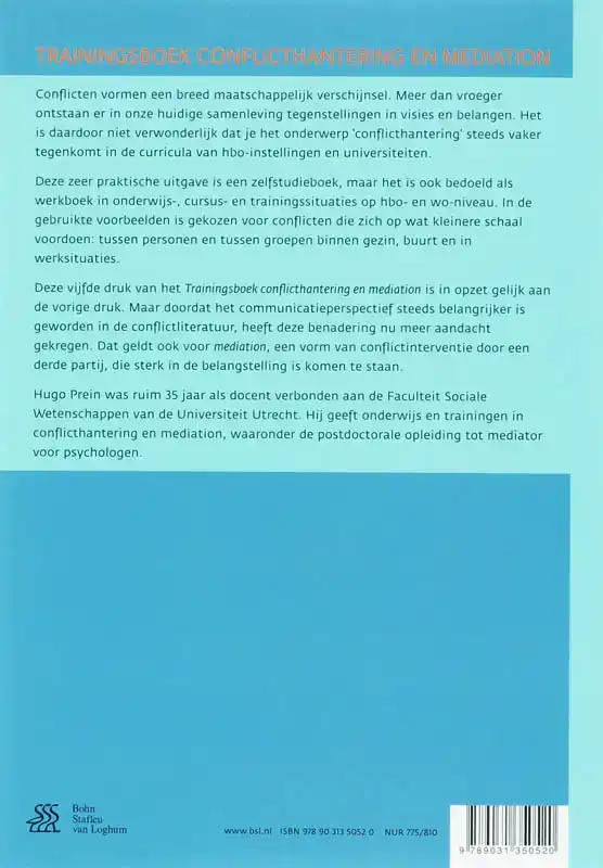 TRAININGSBOEK CONFLICTHANTERING EN MEDIATION