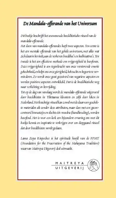 MANDALA OFFERANDE VAN HET UNIVERSUM