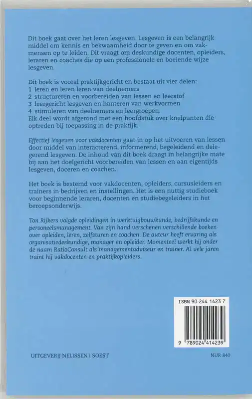 EFFECTIEF LESGEVEN VOOR VAKDOCENTEN