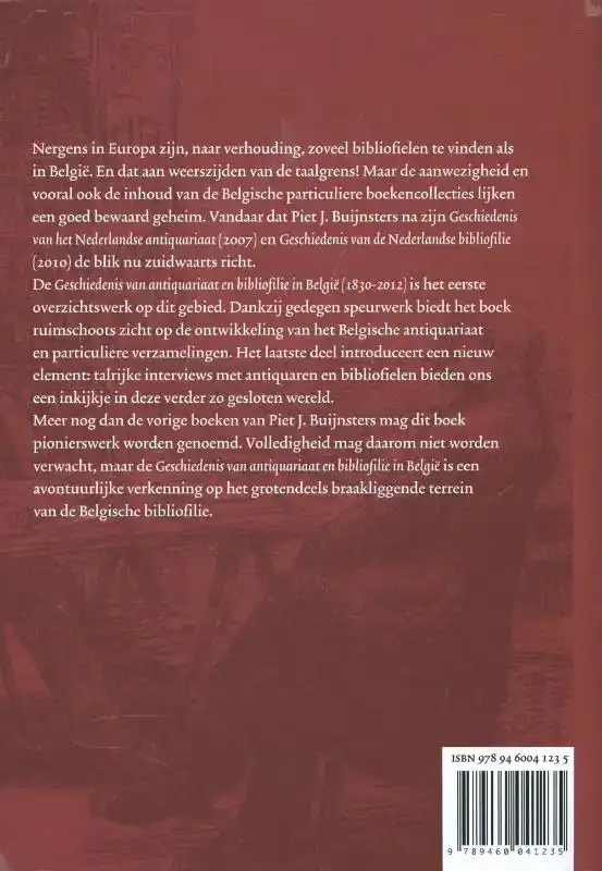 GESCHIEDENIS VAN ANTIQUARIAAT EN BIBLIOFILIE IN BELGIE (1830