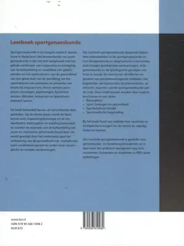 LEERBOEK SPORTGENEESKUNDE