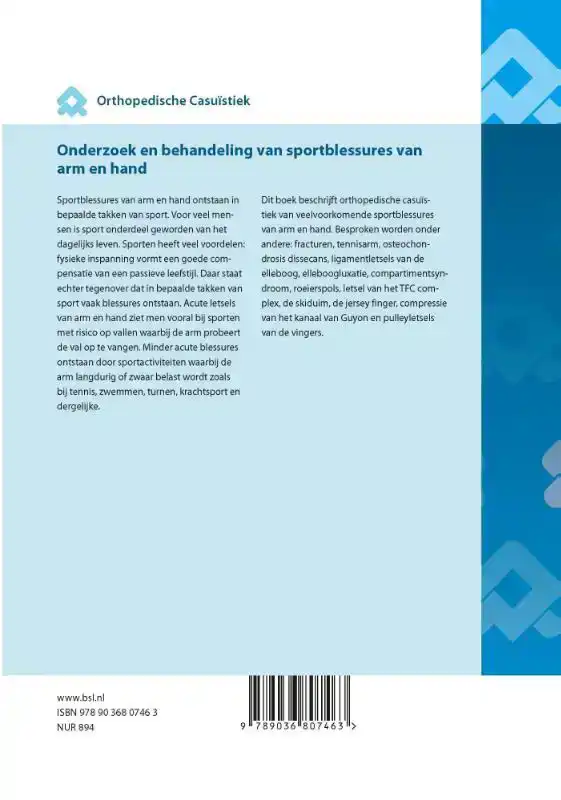 ONDERZOEK EN BEHANDELING VAN SPORTBLESSURES VAN ARM EN HAND