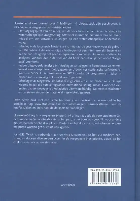 INLEIDING IN DE TOEGEPASTE BIOSTATISTIEK