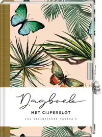 DAGBOEK MET CIJFERSLOT VOOR VOLWASSENEN - BUTTERFLY